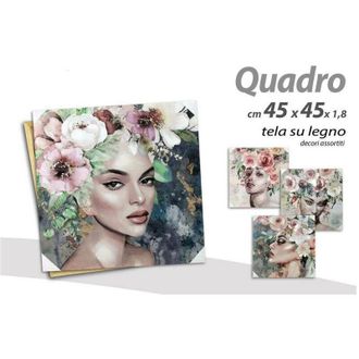 Trade Shop Trade Shop - Quadro Quadretto Decorativo 45x45x1,8 Cm Tela Su Legno Deluxe Decori Ass. 806667