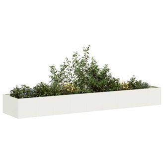 Berkfield Home Planter White 360x80x40 cm Steel | Size: 360 x 80 x 40 cm