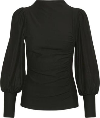 Gestuz Rifa GZ Blouse met lange mouwen - Dames - Blouses - Zwart - 2XS - Leer - Overhemden