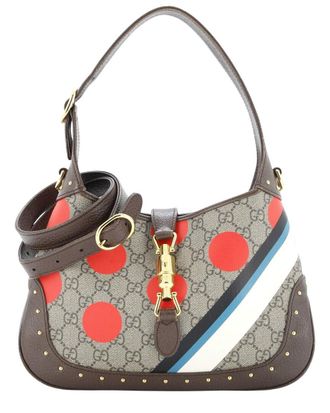 Gucci Beige Printed Supreme Coated Canvas Jackie 1961 Hobo (Authentic Pre- Loved)