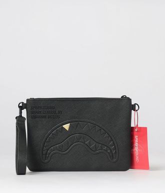 Sprayground Blacked Out Gold Tooth Pouch in Coated Cotton with Embossed Logo