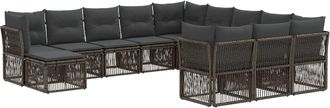 vidaXL Conjunto De Sof&aacute;s De Jard&iacute;n 12 Uds. Gris Rat&aacute;n Sint&eacute;tico Vidaxl