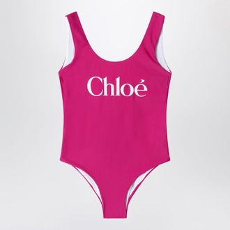 Chlo&eacute; Fuchsia swimsuit with logo
