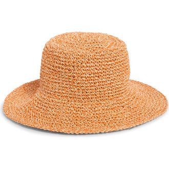 Nordstrom Lantern Packable Straw Bucket Hat in Orange Sunbeam at Nordstrom