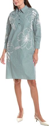 Teri Jon by Rickie Freeman Teri Jon By Rickie Freeman Stripe Embroidered Tunic Shirtdress