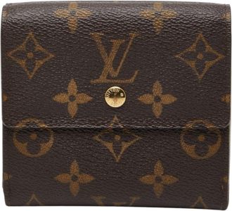 Louis Vuitton Monogram Brown Leather Pvc Wallet (Bi-Fold) (Pre-Owned)