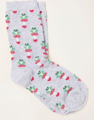 Fat Face FatFace Grey Frog Socks