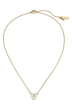 Kurt Geiger Crystal Heart Pendant Necklace in Gold/Crystal at Nordstrom