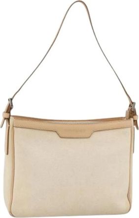 Burberry Pre-owned Shoulder Bags, female, Beige, Size: ONE SIZE Pre-owned Canvas Shoulder Bag