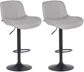 Clp Clp - Lote De 2 Taburetes De Bar Solon Negro Gris Claro Tela