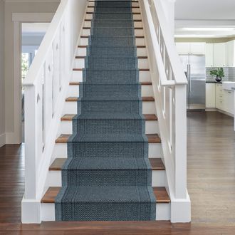 Runrug Grey Aztec Stair Carpet Runner | Size: 66 cm x 480 cm