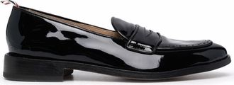 Thom Browne RWB-tag penny loafers - men - Leather/Leather/Leather - 8.5 - Black