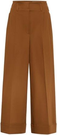 Maison Common Wide Leg Cuffed Trousers in Tobacco at Nordstrom, Size 44