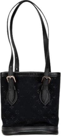 Louis Vuitton Pre-owned Monogram Satin Bucket Bag - Dames - Vintage Tas - Zwart - ONE Size - Leer - Vintage