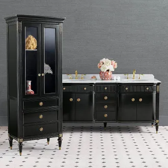 Frontgate Regency Bow Front 72 Double Bath Vanity Set with Storage Cabinet - Frontgate