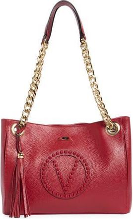 Mario Valentino Luisa Rock Leather Tote Bag in Red at Nordstrom Rack