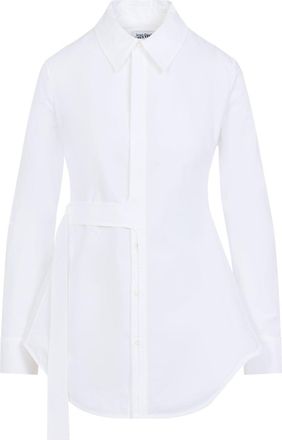 Jean Paul Gaultier White Strap Detail Cotton Shirt-Donna