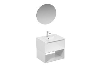 Puma Naturel - Conjunto De Ba&ntilde;o Con Lavabo Que Incluye Grifo Lavabo, Ca&ntilde;o Y Sif&oacute;n Stilla, Blanco Brillante (ksetstilla009)