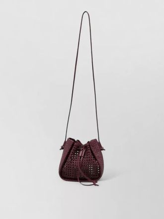 Forte_Forte pepita leather bucket bag long strap