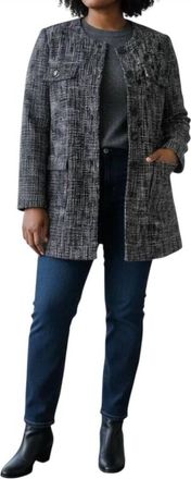Zoe Kratzmann Portal Tweed Coat In Black/white