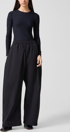 Maison Margiela Womens Black crinkly fabric pant