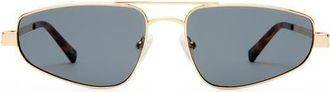 Le Specs Treausure 59mm Oval Sunglasses in Gold /Smoke Mono at Nordstrom