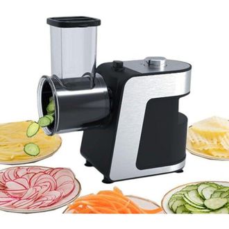 OEM Rallador El&eacute;ctrico De Queso Y Verduras De 1000 W - Multiusos Con 5 Conos Intercambiables Para Queso, Pepino Y Zanahoria - Ideal Para Rallar Frutas Y V