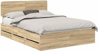 vidaXL Bed Frame with Drawer Sonoma Oak 160 x 200 cm Engineered Wood vidaXL