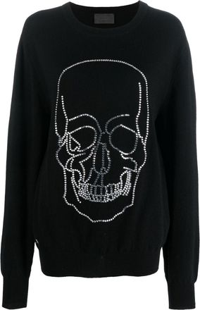 Philipp Plein studded-skull cashmere pullover - women - Cashmere - M - Black