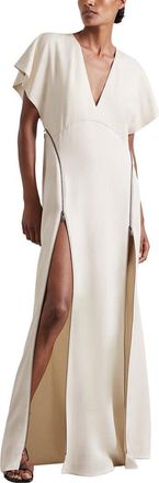 Reiss Leena Flute Sleeve Zip Wool-Blend Dress