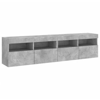 vidaXL Vidaxl - tv Wall Cabinets with led Lights 2 pcs Concrete Grey 80x30x40 cm