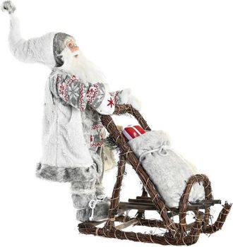DKD Home Decor Adorno Navide&ntilde;o Dkd Home Decor Pap&aacute; Noel Gris Madera 42 X 22 X 48 Cm