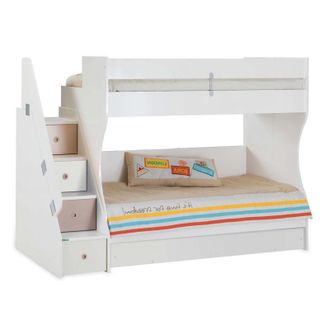 Muemue Litera + Caj&oacute;n Almacenaje Aglomerado Blanco 90x190/90x190cm