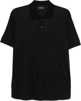 Emporio Armani Black Short Sleeves Logo Polo