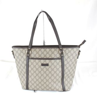 Gucci Beige Gg Supreme Canvas Tote Bag (Pre-Owned)