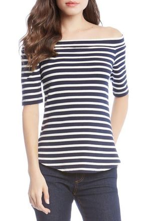 Karen Kane Off the Shoulder Stripe Top in Striped at Nordstrom, Size X-Large