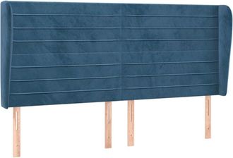 vidaXL Cabecero Con Orejas De Terciopelo Azul Oscuro 183x23x118/128 Cm Vidaxl