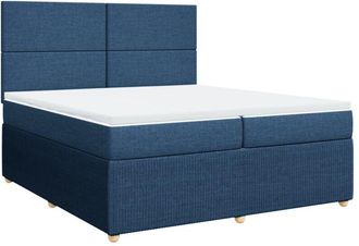 vidaXL Vidaxl - Cama Box Spring Con Colch&oacute;n Tela Azul 200x200 Cm