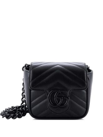 Gucci GG Marmont Flap Matelasse Leather Mini belt bag - Nero