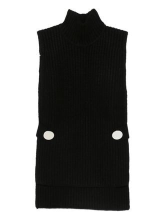 Brandon Maxwell Grayson knitted top - women - Recycled Wool/Wool - S - Black