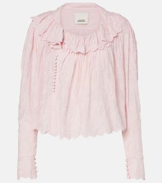 Isabel Marant Zelly embroidered cotton and silk blouse
