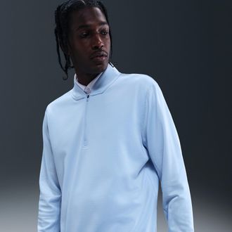 Nike Mens Velocity Therma-FIT 1/2-Zip Golf Top in Blue | IB0307-407
