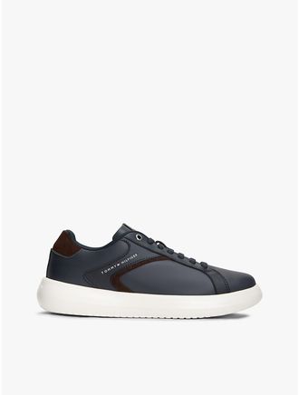 Tommy Hilfiger Mens Leather Cupsole Sneaker - Navy - US 10 / EU 43