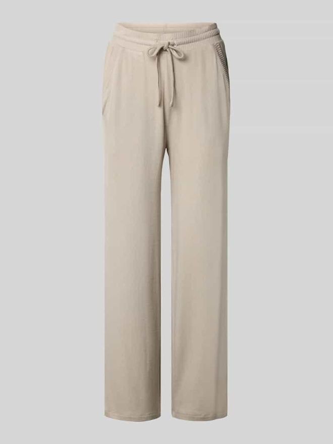 Wide Leg Jogginghose aus Modal-Mix in Beige Melange, Gr&ouml;&szlig;e XS