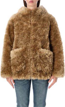Vegancode Hooded Bomber Faux Fur Jacket