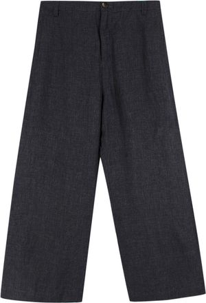 Momoni Dark Grey Linen Wide Leg Trousers Size XL