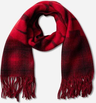Aries Press Gothic Checked Wool Scarf Red