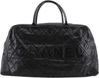 Chanel Pre-owned Weekendtas - Dames - Vintage Weekendtas - Zwart - ONE Size - Leer - Vintage