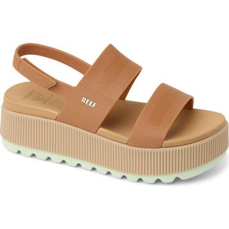 Reef Water Vista Platform Slingback Sandal in Almond/ambrosia at Nordstrom, Size 11