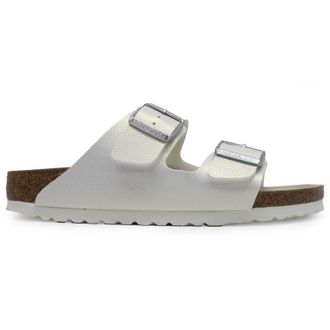 Birkenstock Arizona BS Birko-Flor Embossed Unisex Comfort Sandals - Shiny Lizard White - Size:UK 4.5